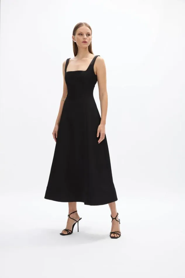 Women Midi Dresses Rachel Gilbert Serra Dress Black