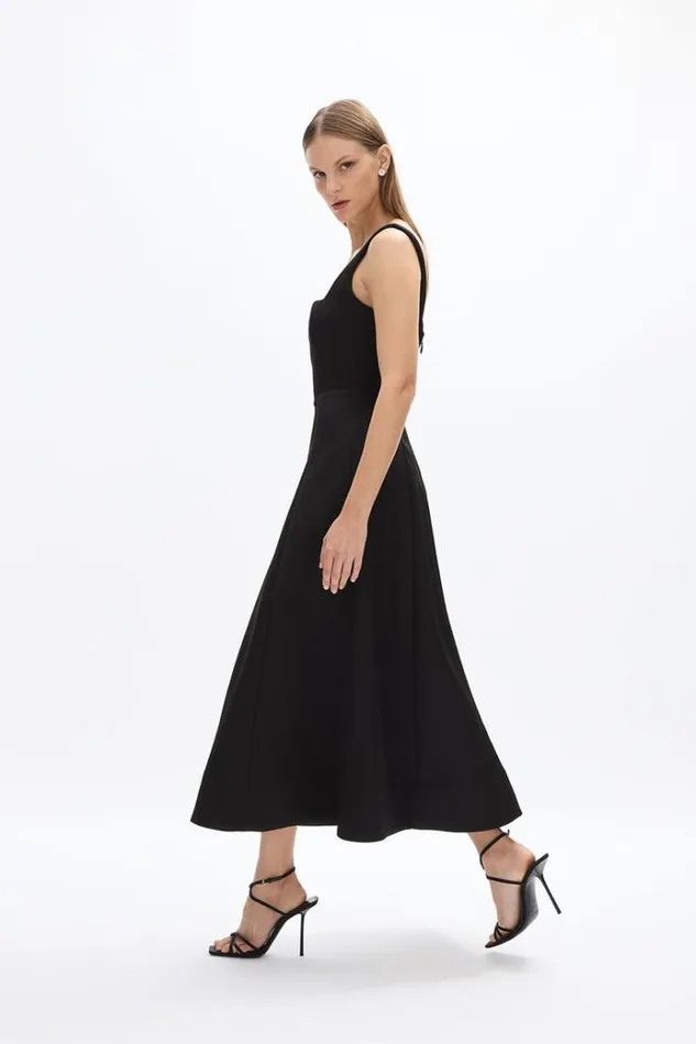 Women Midi Dresses Rachel Gilbert Serra Dress Black Women Midi Dresses Rachel Gilbert Serra Dress Black