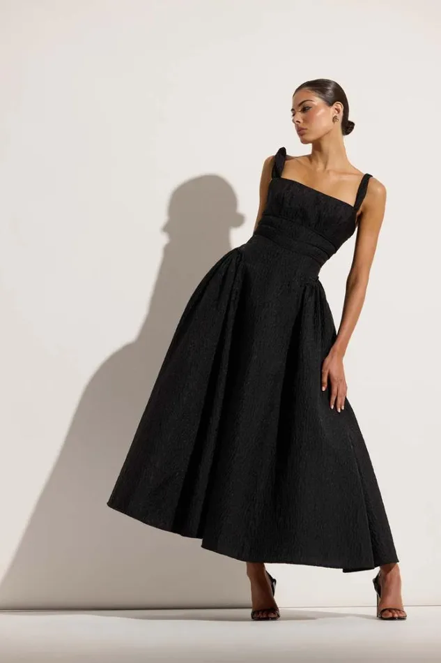 Women Midi Dresses Rachel Gilbert Sophia Strap Dress Black Women Midi Dresses Rachel Gilbert Sophia Strap Dress Black