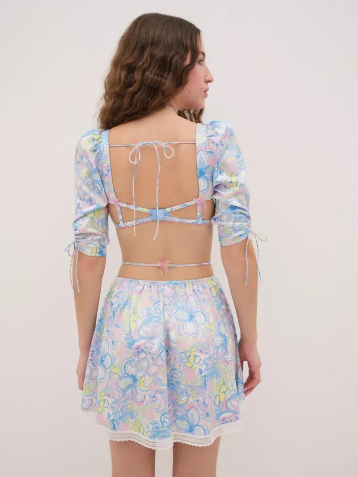 Women Midsummer Floral Skirt Blue For Love and Lemons Lingerie Women Midsummer Floral Skirt Blue For Love and Lemons Lingerie