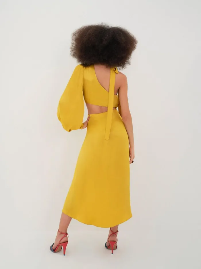 Women Mila Midi Dress Yellow For Love and Lemons Dresses Women Mila Midi Dress Yellow For Love and Lemons Dresses