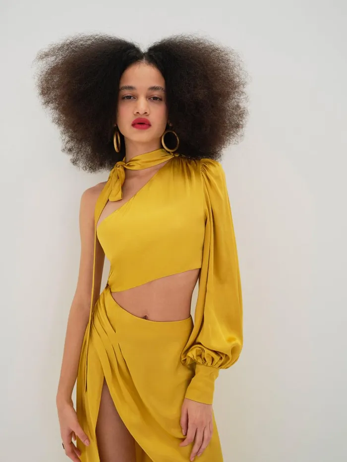 Women Mila Midi Dress Yellow For Love and Lemons Dresses Women Mila Midi Dress Yellow For Love and Lemons Dresses