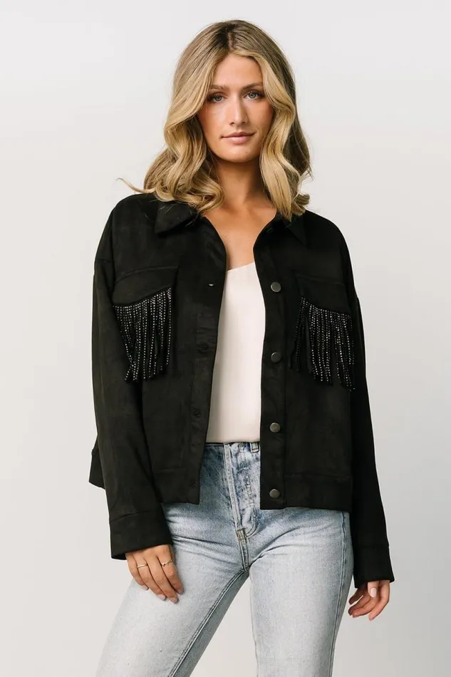 Women Mills Fringe Jacket Black Baltic Born Outerwear