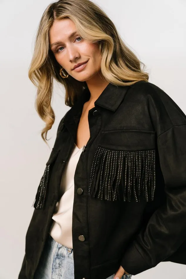 Women Mills Fringe Jacket Black Baltic Born Outerwear Women Mills Fringe Jacket Black Baltic Born Outerwear
