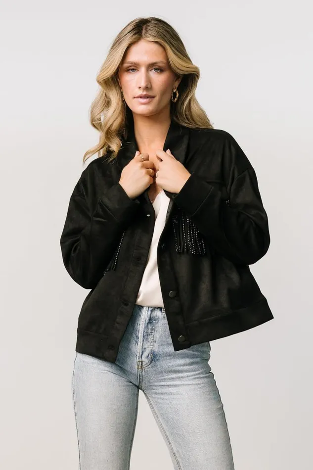 Women Mills Fringe Jacket Black Baltic Born Outerwear Women Mills Fringe Jacket Black Baltic Born Outerwear
