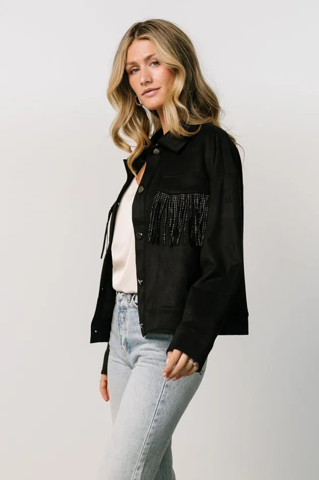 Women Mills Fringe Jacket Black Baltic Born Outerwear Women Mills Fringe Jacket Black Baltic Born Outerwear