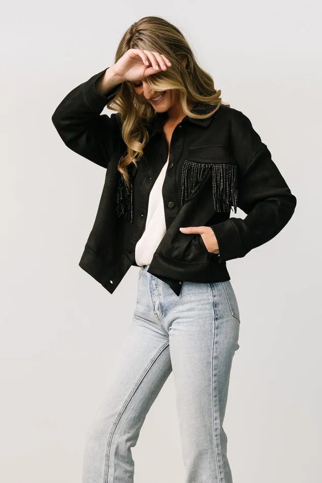 Women Mills Fringe Jacket Black Baltic Born Outerwear Women Mills Fringe Jacket Black Baltic Born Outerwear