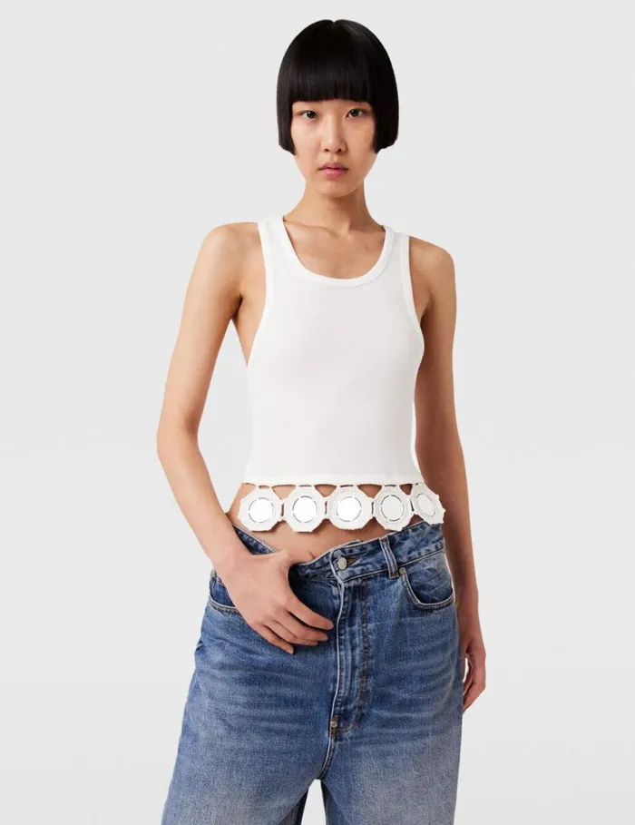 Women Mirror Crochet Tank Top Pure White Stella McCartney Shirts And Tops Women Mirror Crochet Tank Top Pure White Stella McCartney Shirts And Tops