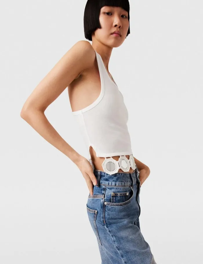 Women Mirror Crochet Tank Top Pure White Stella McCartney Shirts And Tops Women Mirror Crochet Tank Top Pure White Stella McCartney Shirts And Tops