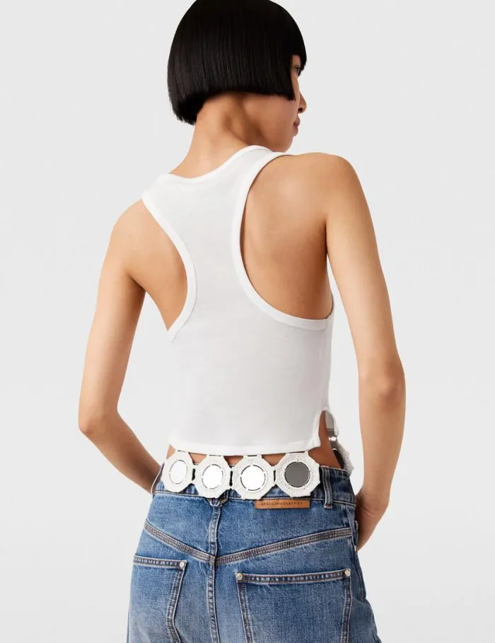 Women Mirror Crochet Tank Top Pure White Stella McCartney Shirts And Tops Women Mirror Crochet Tank Top Pure White Stella McCartney Shirts And Tops