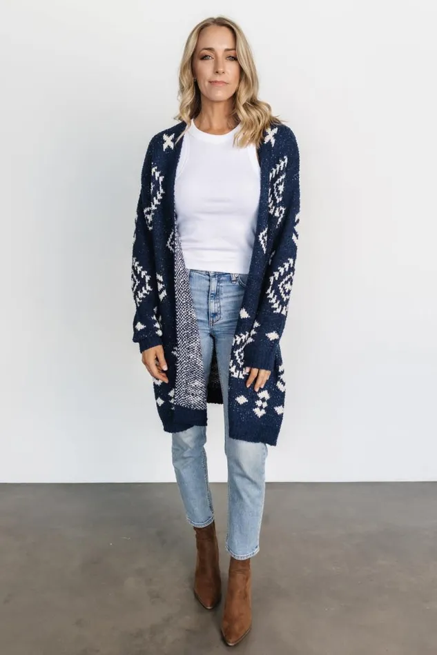 Women Missoula Oversized Cardigan Navy Ivory Baltic Born Cardigans