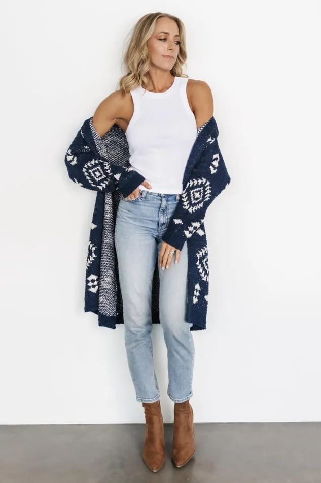 Women Missoula Oversized Cardigan Navy Ivory Baltic Born Cardigans Women Missoula Oversized Cardigan Navy Ivory Baltic Born Cardigans