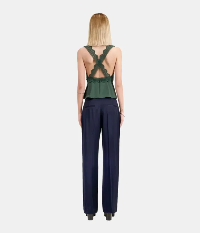 Women Navy Blue Trousers With Chains THE KOOPLES Jeans and Pants