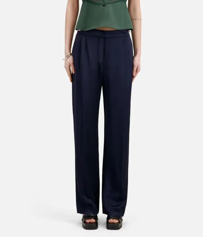 Women Navy Blue Trousers With Chains THE KOOPLES Jeans and Pants