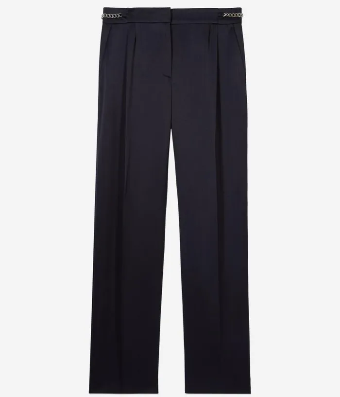 Women Navy Blue Trousers With Chains THE KOOPLES Jeans and Pants