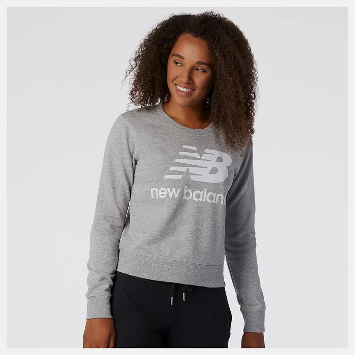 Women NB Essentials Crew Fleece Athletic Grey New Balance Hoodies and Sweatshirts