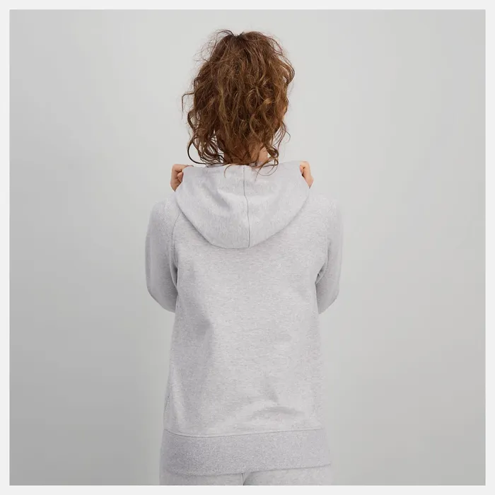 Women NB Essentials Full Zip Hoodie Athletic Grey New Balance Jackets and Vests Women NB Essentials Full Zip Hoodie Athletic Grey New Balance Jackets and Vests