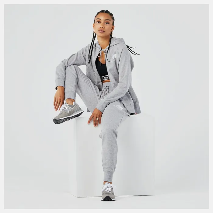 Women NB Essentials Full Zip Hoodie Athletic Grey New Balance Jackets and Vests Women NB Essentials Full Zip Hoodie Athletic Grey New Balance Jackets and Vests
