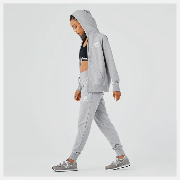 Women NB Essentials Full Zip Hoodie Athletic Grey New Balance Jackets and Vests Women NB Essentials Full Zip Hoodie Athletic Grey New Balance Jackets and Vests