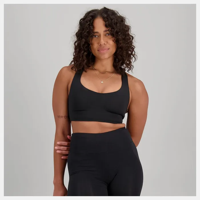 Women NB Fortiflow Bra Black New Balance Sports Bras