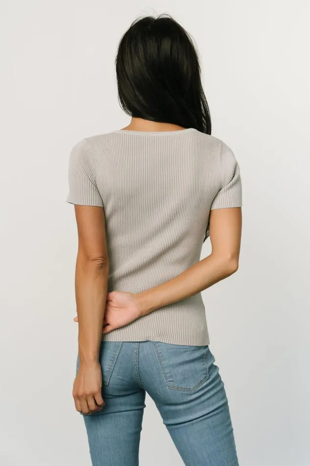 Women Nico Ribbed Top Gray Baltic Born Blouses and Shirts Women Nico Ribbed Top Gray Baltic Born Blouses and Shirts