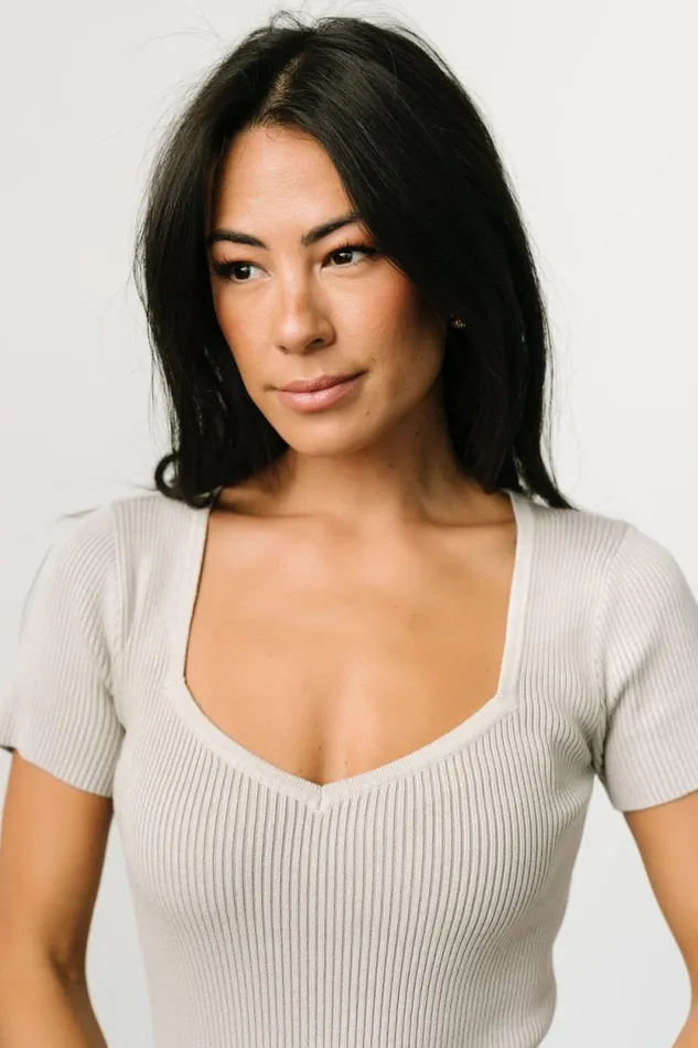 Women Nico Ribbed Top Gray Baltic Born Blouses and Shirts Women Nico Ribbed Top Gray Baltic Born Blouses and Shirts