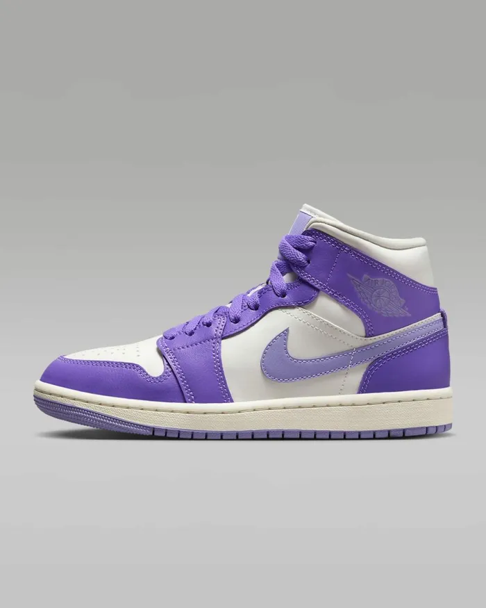 Women Nike All Shoes Air Jordan 1 Mid Action Grapesailsky J Light Purple