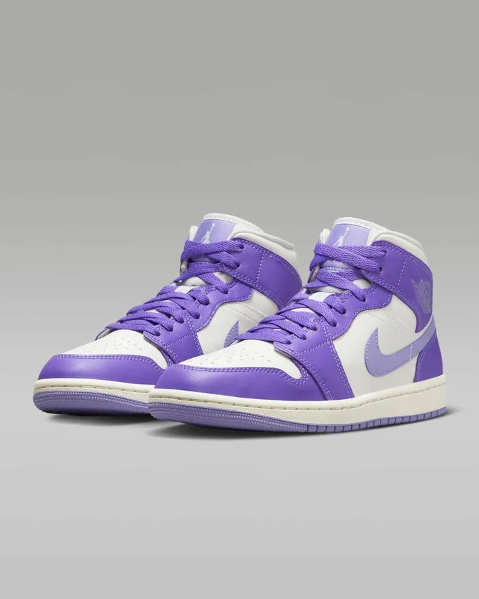 Women Nike All Shoes Air Jordan 1 Mid Action Grapesailsky J Light Purple