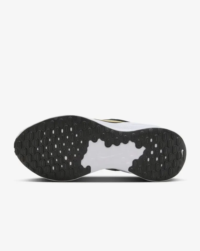 Women Nike All Shoes Revolution 7 EasyOn Blackwhitedark Smoke Greymetallic Gold