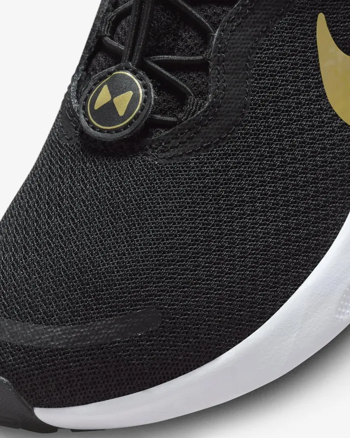 Women Nike All Shoes Revolution 7 EasyOn Blackwhitedark Smoke Greymetallic Gold