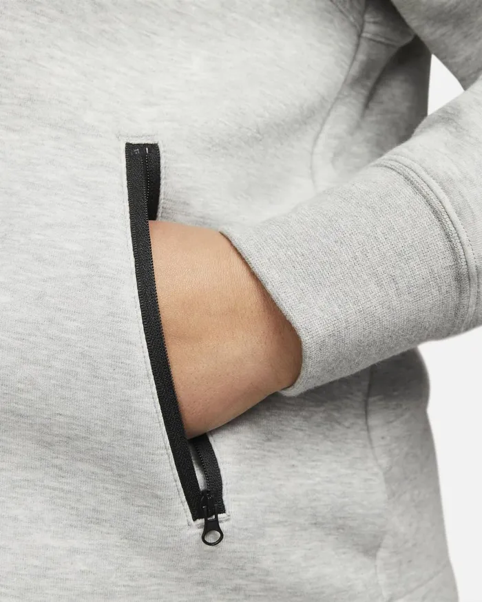 Women Nike Hoodies And Sweatshirts Sportswear Tech Fleece Windrunner Dark Grey Heatherblack