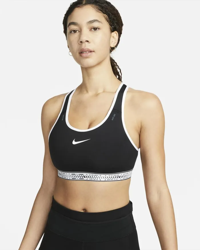 Women Nike Sports Bras Swoosh On The Run Blackwhiteblackwhite