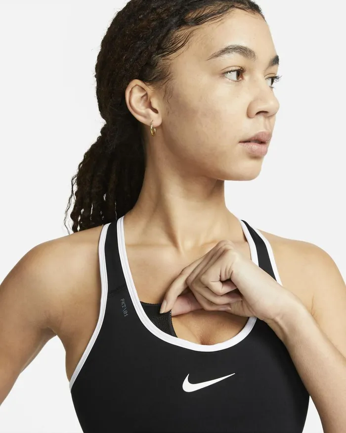 Women Nike Sports Bras Swoosh On The Run Blackwhiteblackwhite