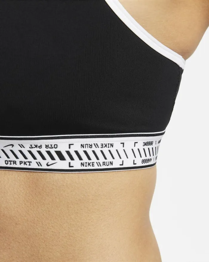 Women Nike Sports Bras Swoosh On The Run Blackwhiteblackwhite