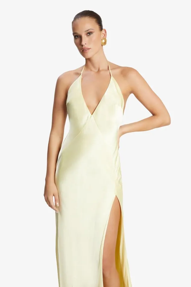 Women Occasion Dresses Bardot Yve Halter Dress In Canary Yellow Canary Yellow Women Occasion Dresses Bardot Yve Halter Dress In Canary Yellow Canary Yellow