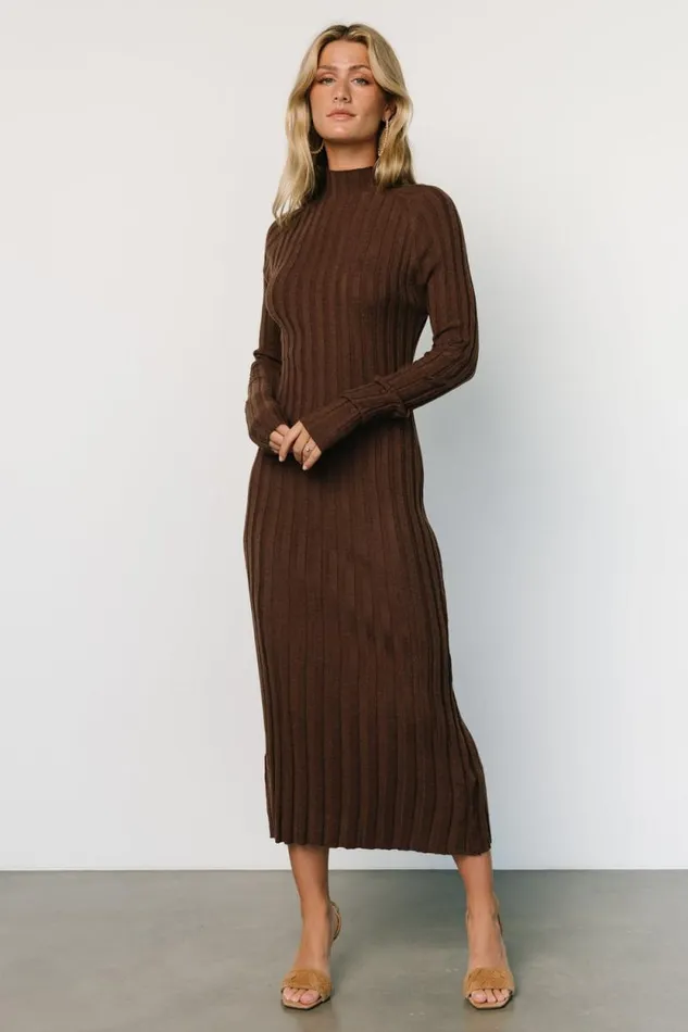 Women Oliver Ribbed Sweater Dress Chocolate Baltic Born Maxi Dresses Women Oliver Ribbed Sweater Dress Chocolate Baltic Born Maxi Dresses
