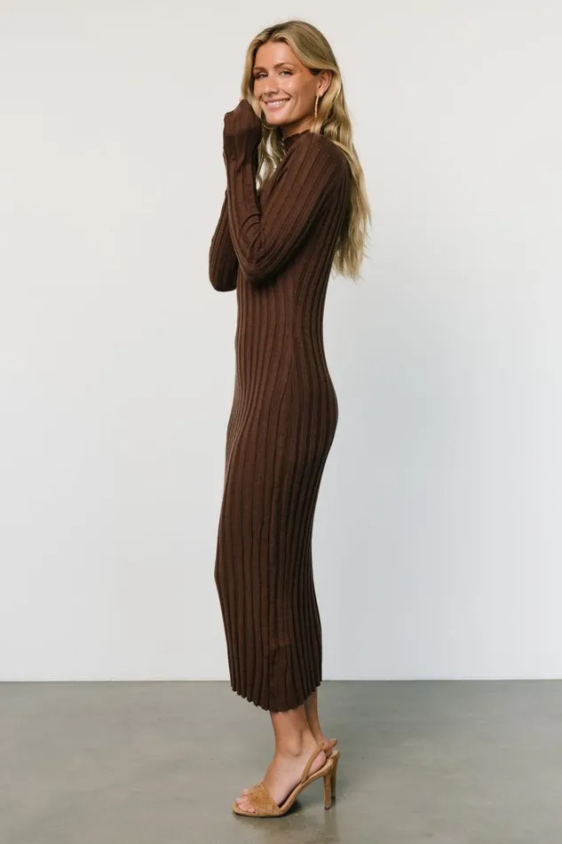 Women Oliver Ribbed Sweater Dress Chocolate Baltic Born Maxi Dresses Women Oliver Ribbed Sweater Dress Chocolate Baltic Born Maxi Dresses