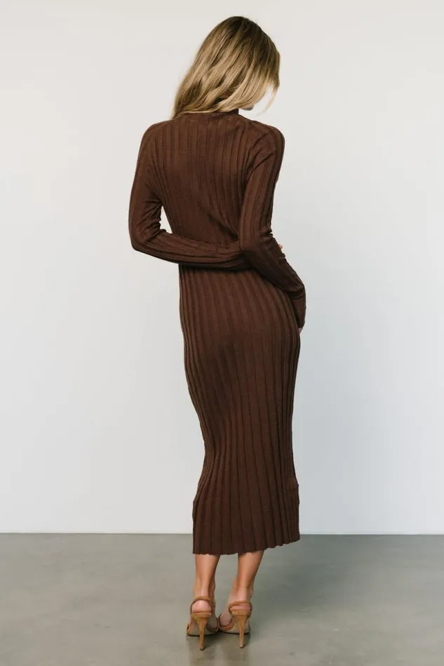Women Oliver Ribbed Sweater Dress Chocolate Baltic Born Maxi Dresses Women Oliver Ribbed Sweater Dress Chocolate Baltic Born Maxi Dresses