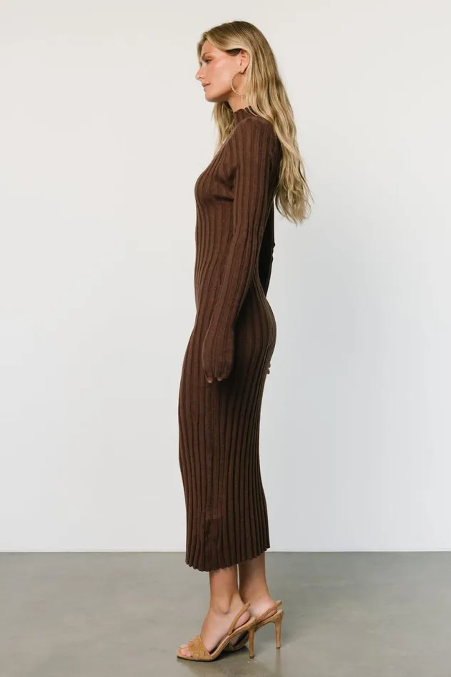 Women Oliver Ribbed Sweater Dress Chocolate Baltic Born Maxi Dresses Women Oliver Ribbed Sweater Dress Chocolate Baltic Born Maxi Dresses
