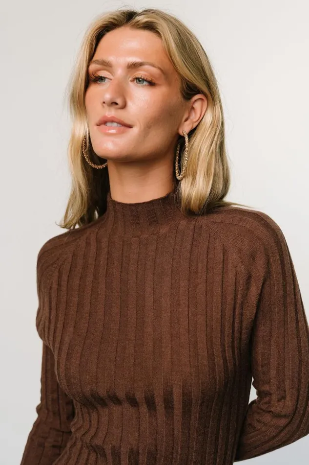 Women Oliver Ribbed Sweater Dress Chocolate Baltic Born Maxi Dresses Women Oliver Ribbed Sweater Dress Chocolate Baltic Born Maxi Dresses