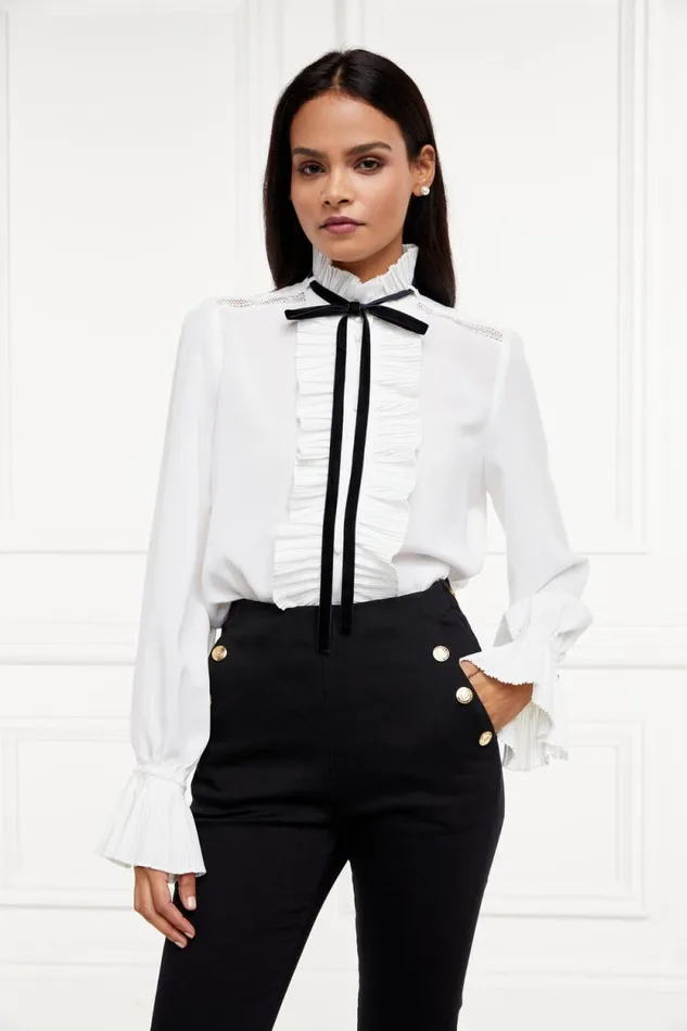 Women Olivia Tie Shirt White Holland Cooper Shirts and Blouses