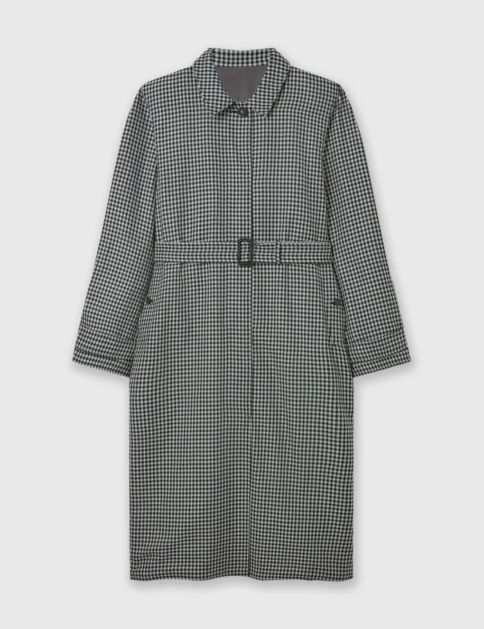 Women Oversized Check Belted Trench Coat Cream And Black Stella McCartney Coats And Jackets Women Oversized Check Belted Trench Coat Cream And Black Stella McCartney Coats And Jackets