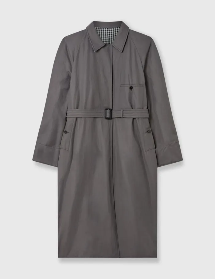 Women Oversized Check Belted Trench Coat Cream And Black Stella McCartney Coats And Jackets Women Oversized Check Belted Trench Coat Cream And Black Stella McCartney Coats And Jackets