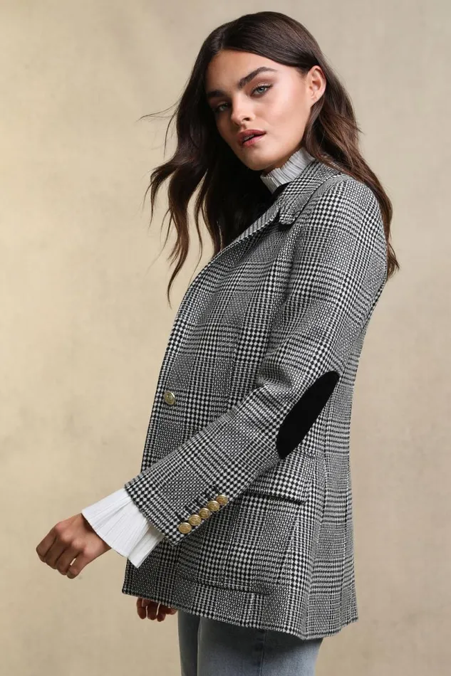 Women Paddington Blazer Prince Of Wales Mono Holland Cooper Tailoring Women Paddington Blazer Prince Of Wales Mono Holland Cooper Tailoring