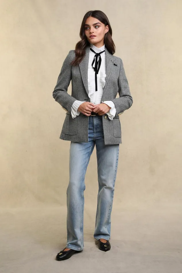 Women Paddington Blazer Prince Of Wales Mono Holland Cooper Tailoring Women Paddington Blazer Prince Of Wales Mono Holland Cooper Tailoring