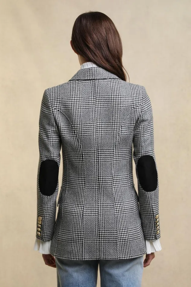 Women Paddington Blazer Prince Of Wales Mono Holland Cooper Tailoring Women Paddington Blazer Prince Of Wales Mono Holland Cooper Tailoring
