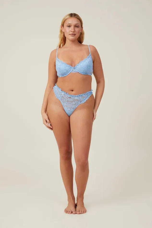 Women Panties Cotton On Butterfly Lace Thong Brief Dream Cloud