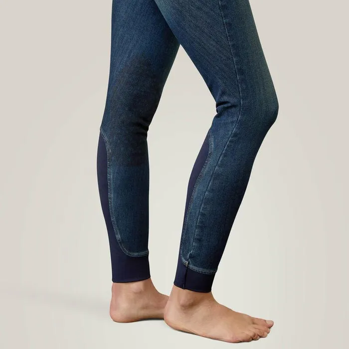Women Pants and Shorts Ariat Halo Denim Knee Patch Breech Marine Women Pants and Shorts Ariat Halo Denim Knee Patch Breech Marine