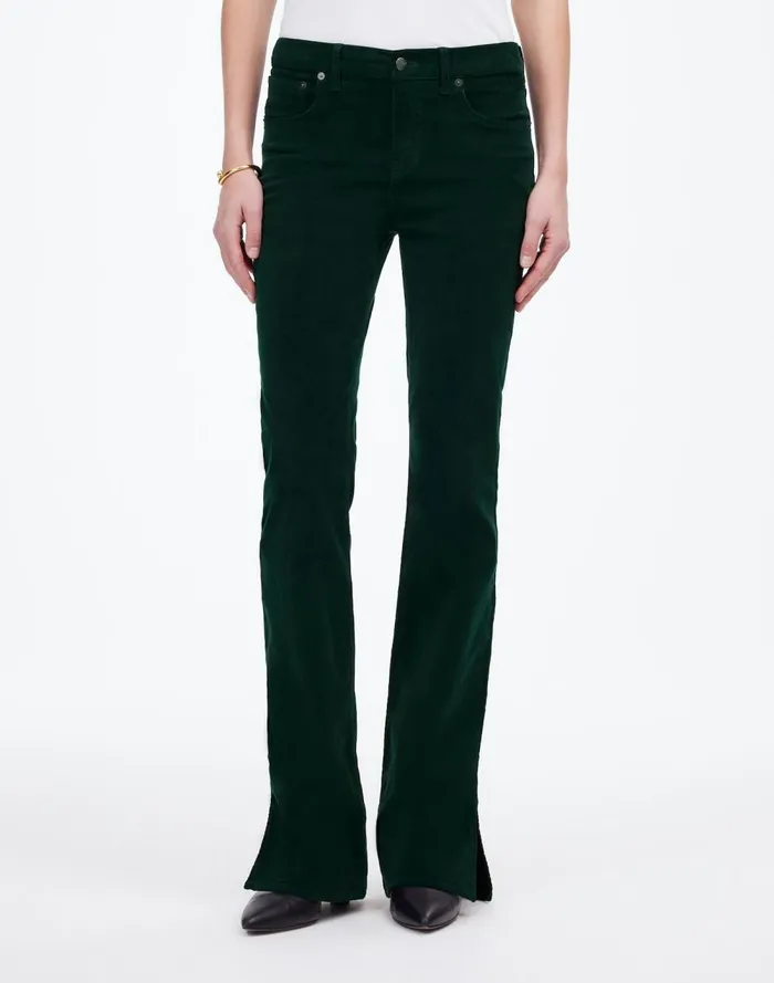 Women Pants Madewell Kick Out FullLength Pants In Garment Dye Corduroy Luxury Forest