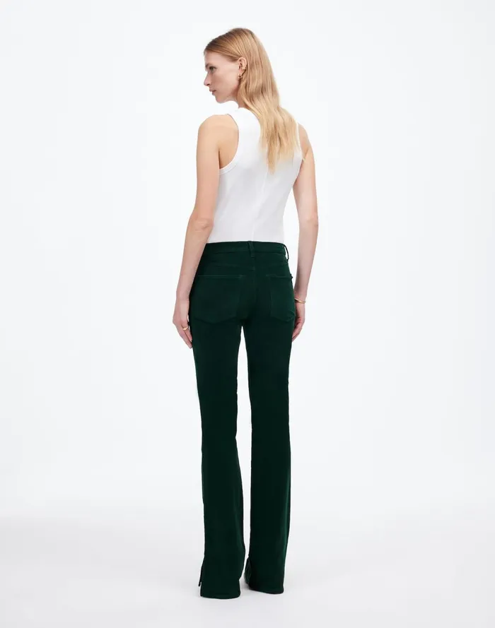 Women Pants Madewell Kick Out FullLength Pants In Garment Dye Corduroy Luxury Forest
